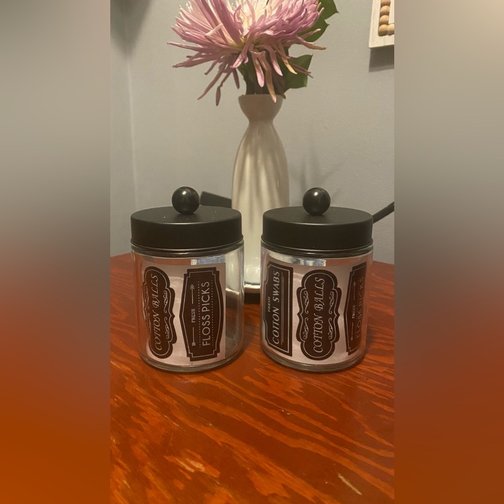Anthropologie glass containers with labels